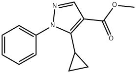5-シクロプロピル-1-フェニル-1H-ピラゾール-4-カルボン酸メチル 化学構造式