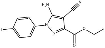 Ethyl5-amino-4-cyano-1-(4-iodophenyl)pyrazole-3-carboxylate 化学構造式