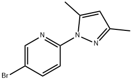 5-ブロモ-2-(3,5-ジメチル-1H-ピラゾール-1-イル)ピリジン 化学構造式