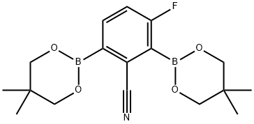 2-Cyano-4-fluoro-1,3-phenylenediboronic acid Structure