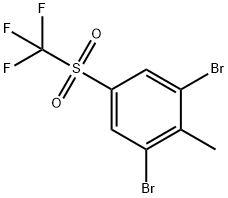 2,6-DIBROMO-4-(TRIFLUOROMETHYLSULFONYL)TOLUENE, 1150271-31-0, 结构式
