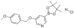 3-(4-Methoxybenzyloxy)-5-(4,4,5,5-tetramethyl-1,3,2-dioxaborolan-2-yl)pyridinehydrochloride Structure
