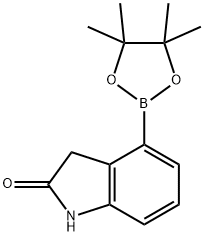 2H-吲哚-2-酮, 1,3-二氢-4-(4,4,5,5-四甲基-1,3,2-二氧杂环己硼烷-2-基)-, 1150271-44-5, 结构式