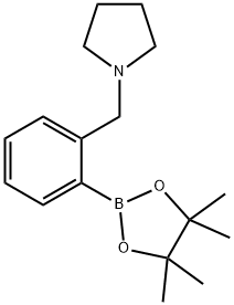 2-(ピロリジノメチル)フェニルボロン酸ピナコールエステル 化学構造式
