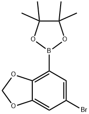 5-ブロモ-2,3-メチレンジオキシフェニルボロン酸ピナコールエステル 化学構造式