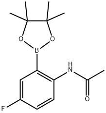 2-アセタミド-5-フルオロフェニルボロン酸ピナコールエステル 化学構造式