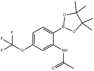 2-ACETAMIDO-4-(TRIFLUOROMETHOXY)PHENYLBORONIC ACID, PINACOL ESTER 结构式