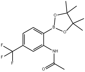 2-アセタミド-4-(トリフルオロメチル)フェニルボロン酸ピナコールエステル 化学構造式