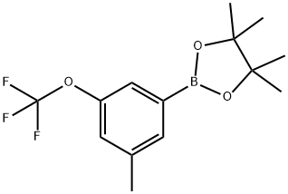 4,4,5,5-Tetramethyl-2-(3-methyl-5-(trifluoromethoxy)-phenyl)-1,3,2-dioxaborolane Structure