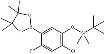 4-クロロ-2-フルオロ-5-(TBDMSO)フェニルボロン酸ピナコールエステル 化学構造式
