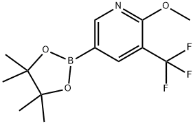 2-Methoxy-5-(4,4,5,5-tetramethyl-1,3,2-dioxaborolan-2-yl)-3-(trifluoromethyl)pyridine Structure