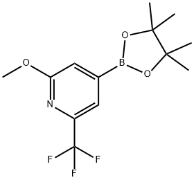 2-メトキシ-6-トリフルオロメチルピリジン-4-ボロン酸ピナコールエステル 化学構造式