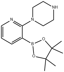 2-Piperazinylpyridine-3-boronic acid, pinacol ester Structure