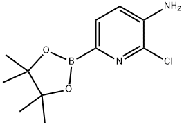 3-アミノ-2-クロロピリジン-6-ボロン酸, ピナコールエステル 化学構造式