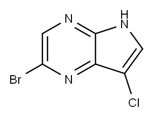 2-ブロモ-7-クロロ-5H-ピロロ[2,3-B]ピラジン 化学構造式