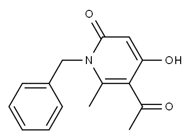 2(1H)-Pyridone, 5-acetyl-1-benzyl-4-hydroxy-6-methyl- Struktur
