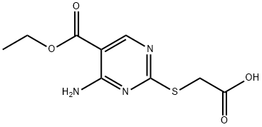 2-{[4-胺-5-(乙氧基羰基)嘧啶-2-基]硫烷基}乙酸 结构式