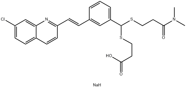 Propanoic acid, 3-[[[3-[2-(7-chloro-2-quinolinyl)ethenyl]phenyl][[3-(diMethylaMino)-3-oxopropyl]thio]Methyl]thio]-, sodiuM salt, (E)- Structure