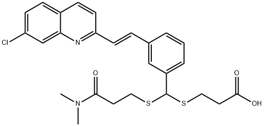 3-[[[3-[(E)-2-(7-クロロキノリン-2-イル)エテニル]フェニル][[3-(ジメチルアミノ)-3-オキソプロピル]チオ]メチル]チオ]プロパン酸 化学構造式