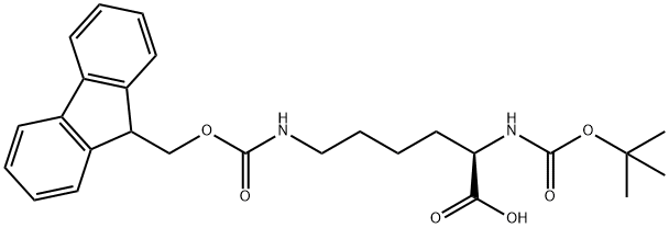 NΑ‐BOC‐NΕ‐FMOC‐D‐リシン 化学構造式