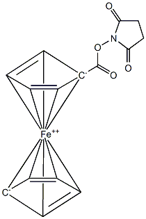 二茂铁甲酸N-琥珀酰亚胺酯, 115223-09-1, 结构式