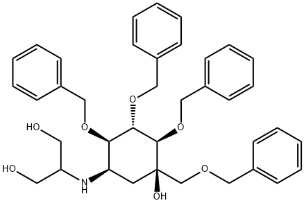四苄基伏格列波糖, 115250-39-0, 结构式