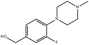 [3-フルオロ-4-(4-メチルピペラジン-1-イル)フェニル]メタノール 化学構造式