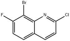 8-ブロモ-2-クロロ-7-フルオロキノリン 化学構造式
