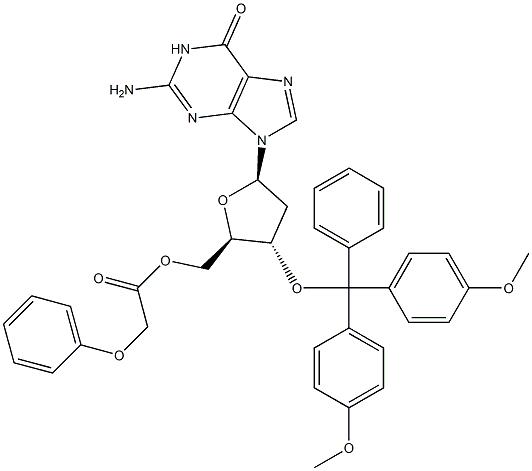 5'-O-(4,4'-DIMETHOXYTRITYL)-N2-PHENOXYACETYL-2'-DEOXYGUANOSINE,115388-95-9,结构式