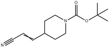 (E)-叔-丁基 4-(2-氰基乙烯基)哌啶-1-甲酸基酯,1153949-26-8,结构式