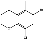 2H-1-Benzopyran, 6-broMo-8-chloro-3,4-dihydro-5-Methyl- 化学構造式