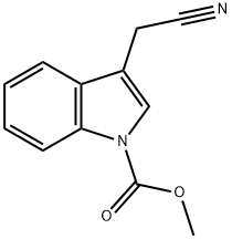 2-(1-methoxycarbonylindol-3-yl)acetonitrile Struktur