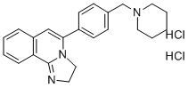 [5-(4-ピペリジノメチルフェニル)-2,3-ジヒドロイミダゾ[2,1-a]イソキノリン]·二塩酸塩 化学構造式