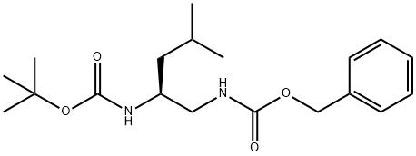 (S)-[2-(叔丁氧羰基)氨基-4-甲基戊基]氨基甲酸苄酯 结构式