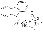 异丙亚基(环戊二烯)(9-芴基)二氯化锆, 115678-03-0, 结构式
