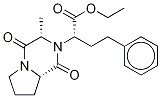 4-フェニル-2-[(1,2,3,4,6,7,8,8a-オクタヒドロ-3-メチル-1,4-ジオキソピロロ[1,2-a]ピラジン)-2-イル]ブタン酸エチル 化学構造式
