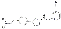 Benzenepropanoic acid, 4-[(1S,3S)-3-[[(1R)-1-(3-cyanophenyl)ethyl]aMino]cyclopentyl]- Structure