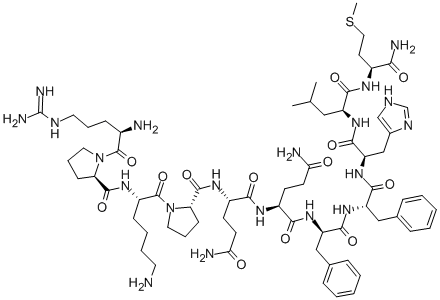 [D-Arg1,D-Pro2,D-Phe7,D-His9]サブスタンスP 化学構造式