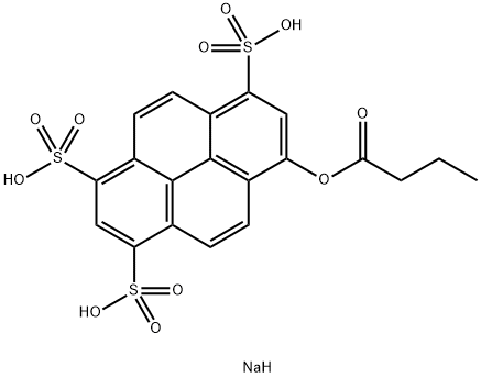 8-BUTYRYLOXYPYRENE-1,3,6-TRISULFONIC ACID TRISODIUM SALT, 115787-82-1, 结构式