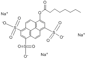 8-辛酰氧基芘-1,3,6-三磺酸三钠盐 结构式
