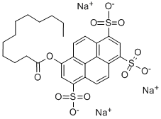 ドデカン酸3,6,8-トリス(ソジオスルホ)ピレン-1-イル 化学構造式