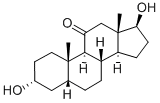 3α,17β-ジヒドロキシ-5β-アンドロスタン-11-オン 化学構造式