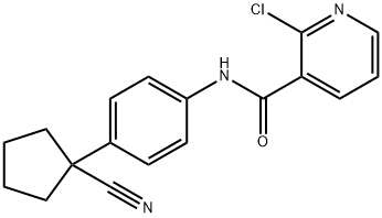 3-PyridinecarboxaMide, 2-chloro-N-[4-(1-cyanocyclopentyl)phenyl] Structure