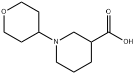 1-(テトラヒドロ-2H-ピラン-4-イル)ピペリジン-3-カルボン酸 HYDROCHLORIDE 化学構造式
