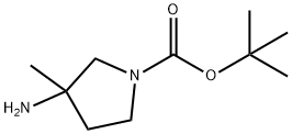 1-Pyrrolidinecarboxylic acid, 3-amino-3-methyl-, 1,1-dimethylethyl ester Structure