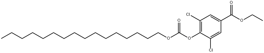 3,5-二氯-4-十六烷氧羰基氧基苯甲酸乙酯, 115895-09-5, 结构式