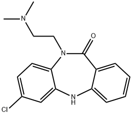 10,11-ジヒドロ-7-クロロ-10-[2-(ジメチルアミノ)エチル]-5H-ジベンゾ[b,e][1,4]ジアゼピン-11-オン 化学構造式