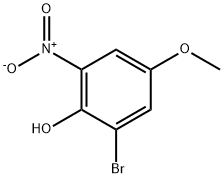 2-ブロモ-4-メトキシ-6-ニトロフェノール 化学構造式