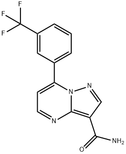 7-[3-(TRIFLUOROMETHYL)PHENYL]PYRAZOLO[1,5-A]PYRIMIDINE-3-CARBOXAMIDE Struktur