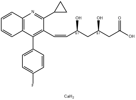 (Z)-ピタバスタチンカルシウム塩 化学構造式